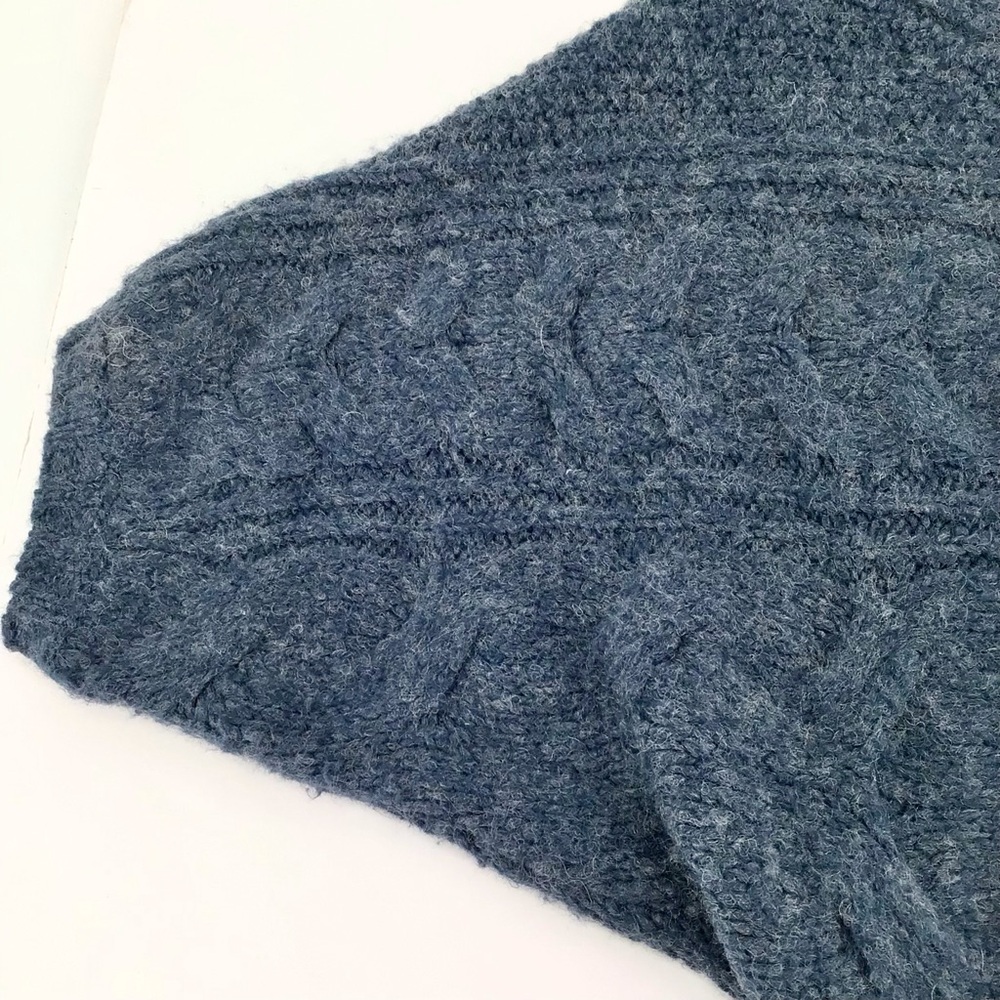 Free People Blue Short Sleeve Bat Wing Acrylic Wool Sweater Top Size Small - Picture 6 of 13